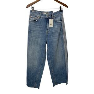 Topshop Moto Crop Distressed Straight Wide Leg Jeans NWT 6